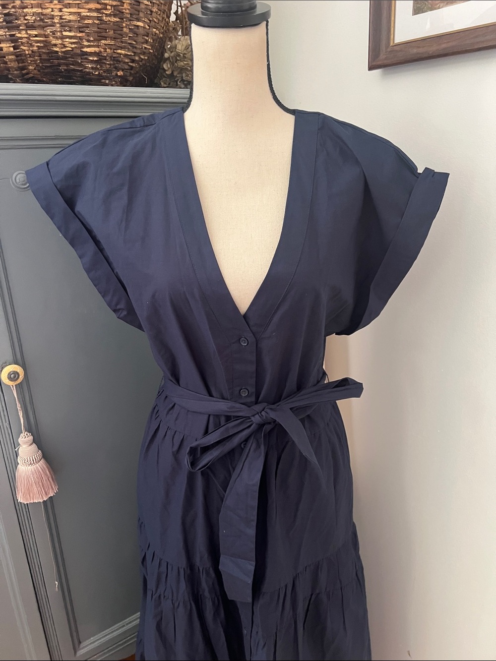 NWT Abercrombie & Fitch Cotton Tiered Maxi Dress - Picture 3 of 4